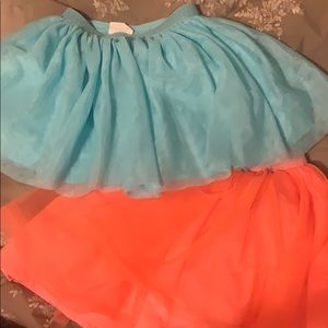 Two tulle skirts with glitter elastic bands